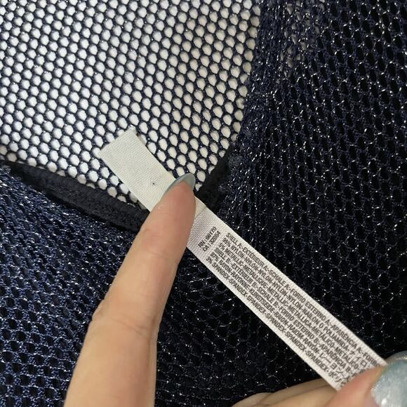 Free People Intimate two timer bodysuit navy blue shimmer mesh overlay XS - Picture 7 of 8